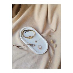 Dekoratif Beton Oval Sunumluk Takı Tabağı, Yağdanlık, Saksılık, Mumluk, Tütsülük