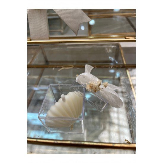 Pinterest Çiçekli İstiridye Hediyelik Mum, Nikah, Düğün Nişan Söz Mevlut - 15 Adet