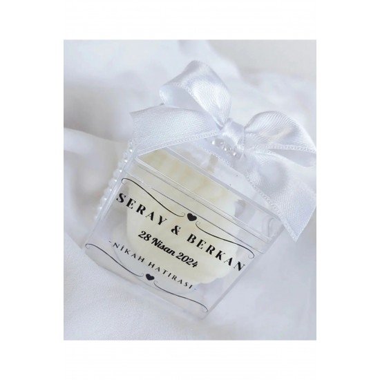 Pinterest Çiçekli İstiridye Hediyelik Mum, Nikah, Düğün Nişan Söz Mevlut - 15 Adet