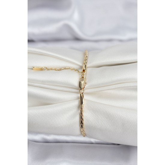 Özel 14K Gold Renk Kaplama Zincirli Model Cm Kadın Bileklik Fırsat!!!