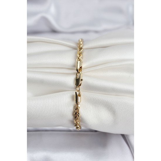 Özel 14K Gold Renk Kaplama Burgu Zincir Model Cm Kadın Bileklik Fırsat!!!