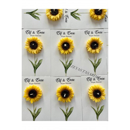 AYÇİÇEĞİ MUM HEDİYELİK ( 25 ADET)-söz, nişan, nikah, doğum, doğum günü hediyeliği