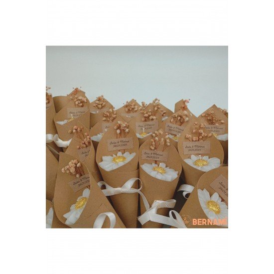 Söz, Nişan, Nikah, Kına, Baby Shower, Doğum Günü Hediyesi Papatya Mum Buket- 20 Adet