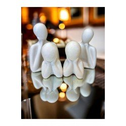 Dekoratif Iki Çocuklu Aile Obje Biblo Heykel Beton