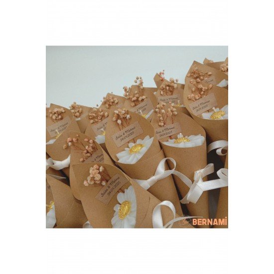 Söz, Nişan, Nikah, Kına, Baby Shower, Doğum Günü Hediyesi Papatya Mum Buket- 20 Adet