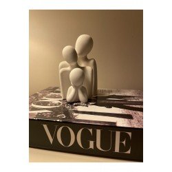 Dekoratif Aile Obje Kadın Erkek Çocuk Biblo Taş Heykel