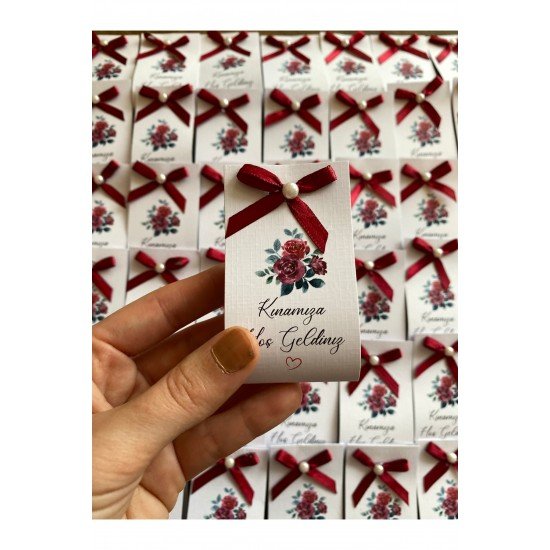 Yeni Sezon 25 Adet Kişiye Özel Hediyelik Set Kına, Kartlı Kına, Kına Gecesi, 6 Ay Kınası Hızlı