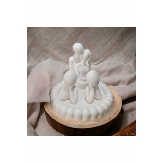 Bernami AİLE İKİ ÇOCUKLU BUBLE TABAKLI BİBLO SETİ ÇİFT 11 CM TABAK 14 CM 5 PARÇA