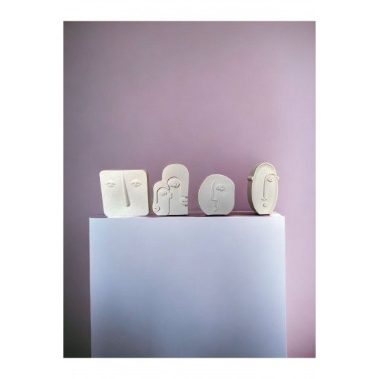 4'lü İskandinav Yüz Biblosu & Ev Dekorasyon Taş tozu