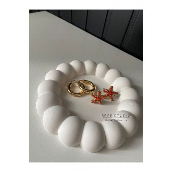 Bubble Dekoratif Tabak, Takı Tabağı, Mumluk, Bardak Altlığı