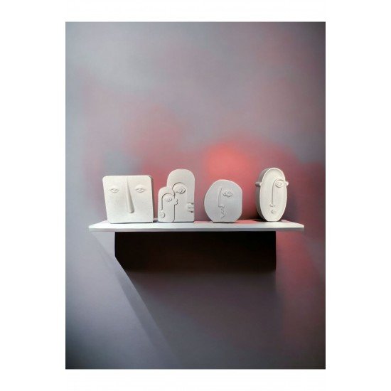 4'lü İskandinav Yüz Biblosu & Ev Dekorasyon Taş tozu