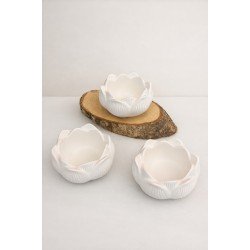 3'lü Lotus Çiçeği Dekoratif Mumluk Set & Biblo - Lotus Mumluk-ev Aksesuarı -
