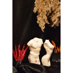 Tors Kadın & Erkek Heykel Biblo Büst Dekor - 2'li