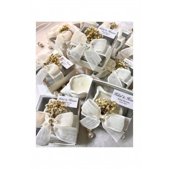 Hediyelik Nişan Düğün Kına Doğum Günü İçin İstiridye Mumluk 10 Adet