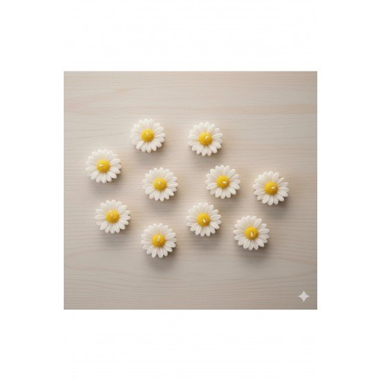 Pinterest Şık Papatya Mumlar – Dekoratif Mini Mum Seti 10 Adet