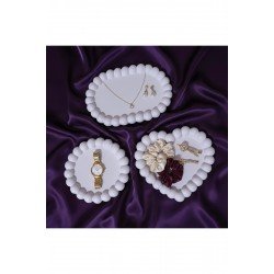 Modern Tasarım 3’lü Balon Bubble Kenarlı Dekoratif Takı ve Aksesuar Tepsisi Seti - Organizer