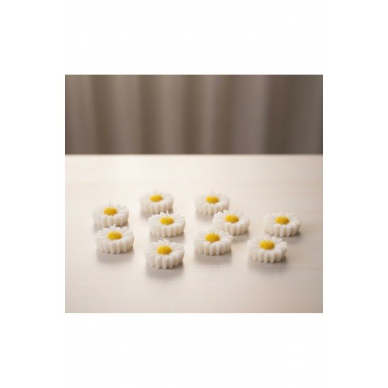 Pinterest Şık Papatya Mumlar – Dekoratif Mini Mum Seti 10 Adet