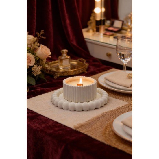 Kavun Kokulu Mum, Özel Tepsili Soya Wax Doğal Dekoratif Mum