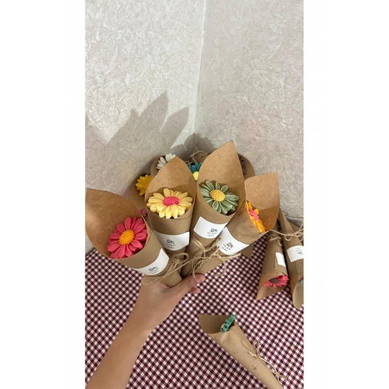 Kokulu Külah Papatya Soya Wax Mum | El Yapımı Dekoratif Doğal Mum ( 5 Adet)