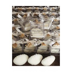 İstiridye mum süslemeli söz,nişan,nikah,sünnet,kına,baby shower - 10 adet