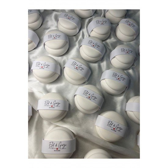 Pinterest Tarzı Yuvarlak Taş Tozu Mum Kavanozu Söz Hediyelik, Nişan Hediyelik, Mum Hediyelik-20 Adet