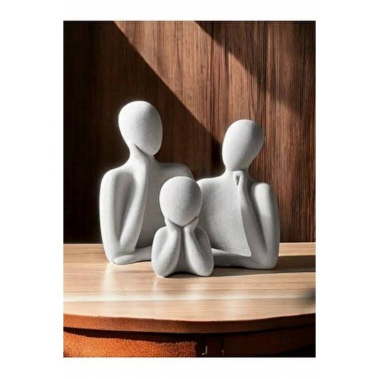 3 Kişilik Aile Dekoratif Obje Biblo Dekor Büst