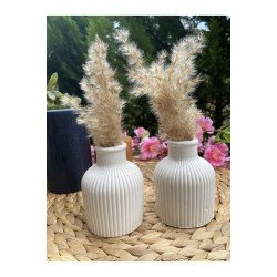 Pampas Vazosu, Pinterest Iskandinav Dekoratif Beton Vazo Biblo 10 cm Çok Şık 2 Li Takım