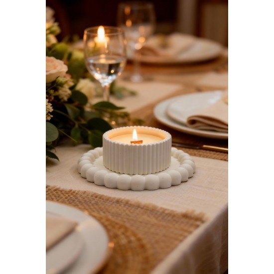 Kavun Kokulu Mum, Özel Tepsili Soya Wax Doğal Dekoratif Mum