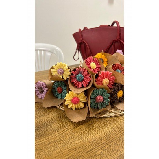 Kokulu Külah Papatya Soya Wax Mum | El Yapımı Dekoratif Doğal Mum ( 5 Adet)