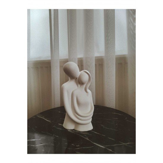 Sevgili sarılmış aşıklar beyaz biblo