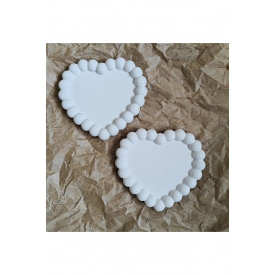 Takı Tabağı Organizer Tabak Bardak Altlığı İkili Kalp Bubble Set
