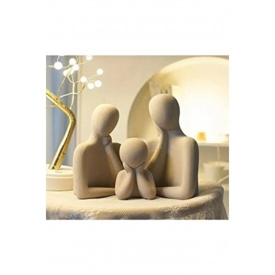 3 Kişilik Aile Dekoratif Obje Biblo Dekor Büst