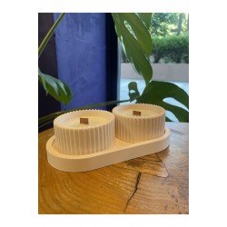 Dekoratif Hediyelik Uçuk Pembe Renk Sunum Atlığı Ve Kase Pinterest 3 Parça Set, Hediyelik Mum