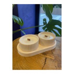 Dekoratif Hediyelik Uçuk Pembe Renk Sunum Atlığı Ve Kase Pinterest 3 Parça Set, Hediyelik Mum