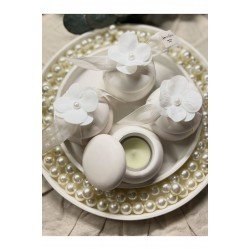 Hediyelik Nişan Düğün Kına Doğum Günü İçin Oval Kapaklı Çiçek Detaylı Mumluk 10 Adet