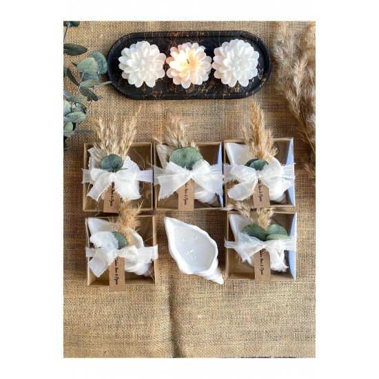 50 Adet Deniz Kabuğu Mum Söz Nişan Nikah Kına Gecesi Düğün Hediyelik