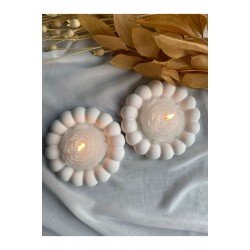 Pinterest 2'li Şakayık Mum ve Buble 2'li Dekoratif Tabak