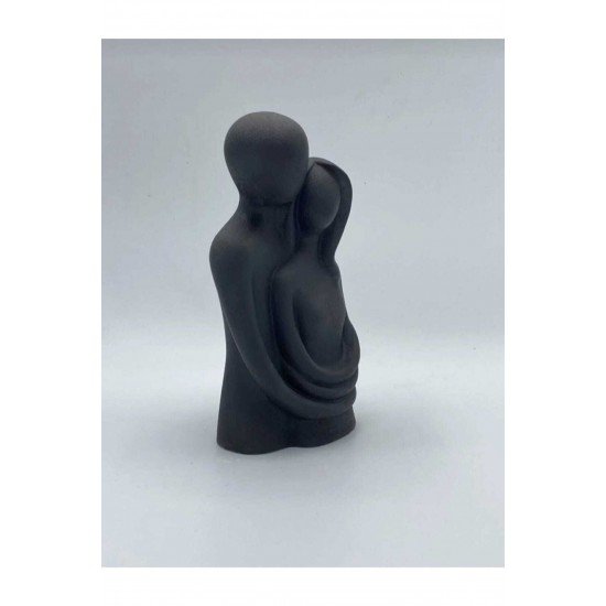 Blue Avm Kadın Erkek Siyah Sarılan Sevgili Aşıklar Dekoratif Obje Ve Biblo Taş Heykel