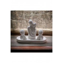 4'lü set Oval tepsi & sarılan çift & 2 çocuk