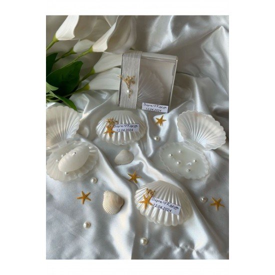 Concept Desing Organizasyon Söz Nişan Kına Düğün Sünnet Hediyelik Mika istiridye Mum Kutusu 25 Ade