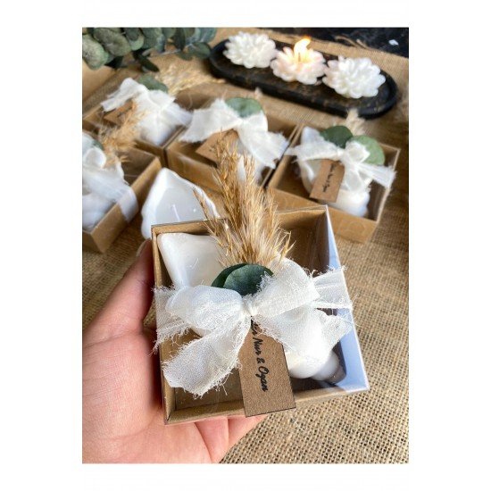 50 Adet Deniz Kabuğu Mum Söz Nişan Nikah Kına Gecesi Düğün Hediyelik