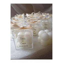 Mika Kutulu Kurdelalı Mini Bubble Mum 10 Adet