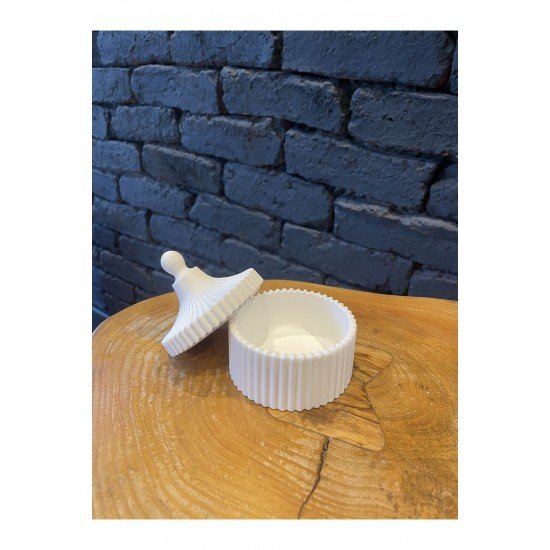 Dekoratif Kapaklı Kutu | Beyaz