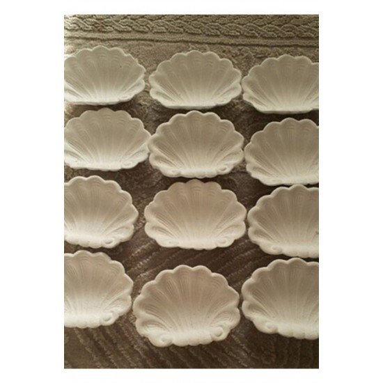 6 Adet Taş Tozundan Ham Obje Midye Lokumluk Şekerlik