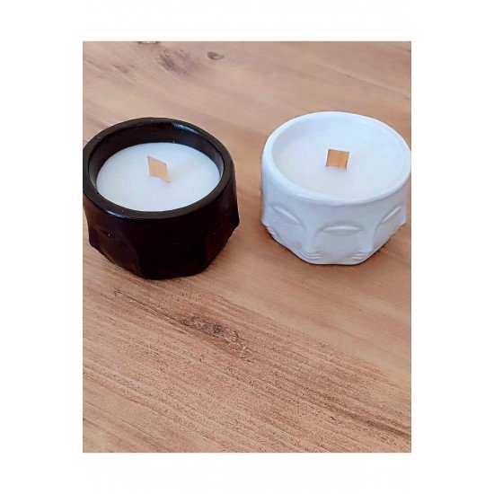 Dekoratif Lavanta Kokulu Seramik El Yapımı Doğal Aromaterapi Mum 2'li Set