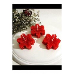 Kırmızı Kar Tanesi Yılbaşı Özel Dekoratif Soyalı Mum (1Adet)