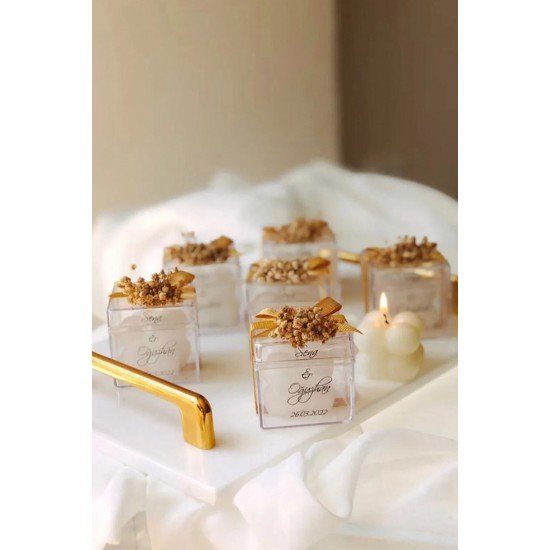 Düğün/nişan/söz/sünnnet/kına Hediyelikleri / Özel Düğün Lüks Mini Çiçekli Bubble Mum - 10 Adet