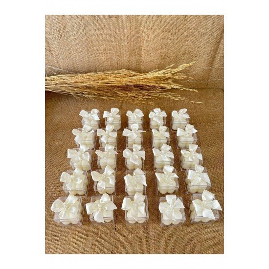 Bubble Mum, Hediyelik Bubble Mum, 20 Adet, Kurdela Detay Bubble Mum, Söz-Nişan-Kına-Nikah Hediyelik