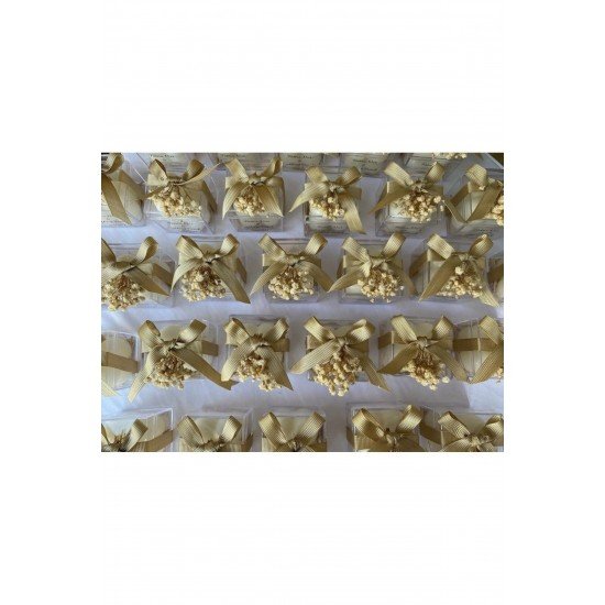 Şeffaf Etiketli Mika Kutulu Hediyelik Mumluk Mum Söz Nişa N Hediyeliği Nikah Şekeri (15 ADET)