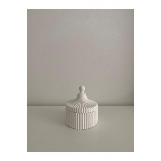 Art Vanilya Kokulu, Beton Saksılı , Bambu Fitilli Dekoratif Mum %100 Doğal Vegan Soya Wax